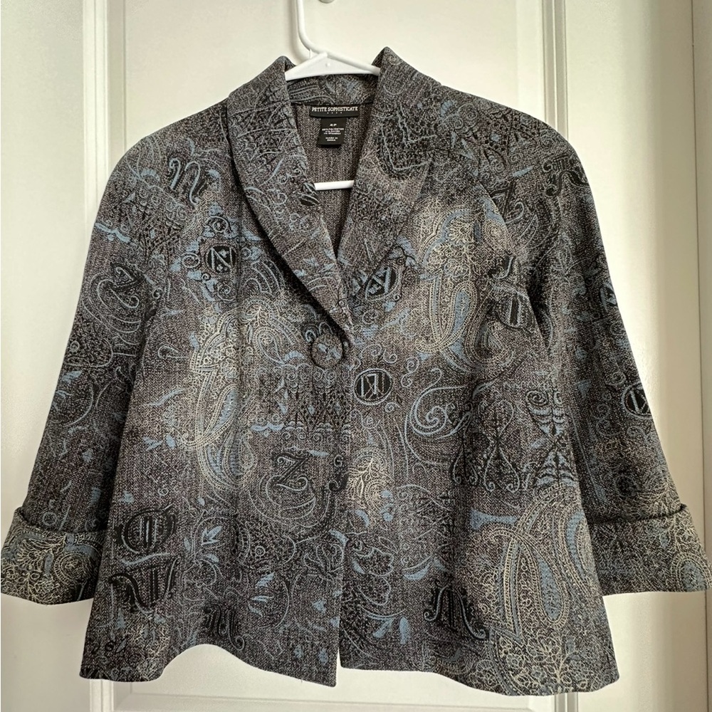 Women's Gray Paisley Jacket